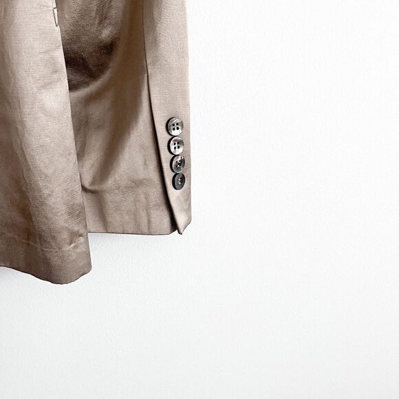 ZARA Men's Suit Jacket Notch Collared Front Pockets Lined Satin Brown Gold US 42 - Picture 4 of 9